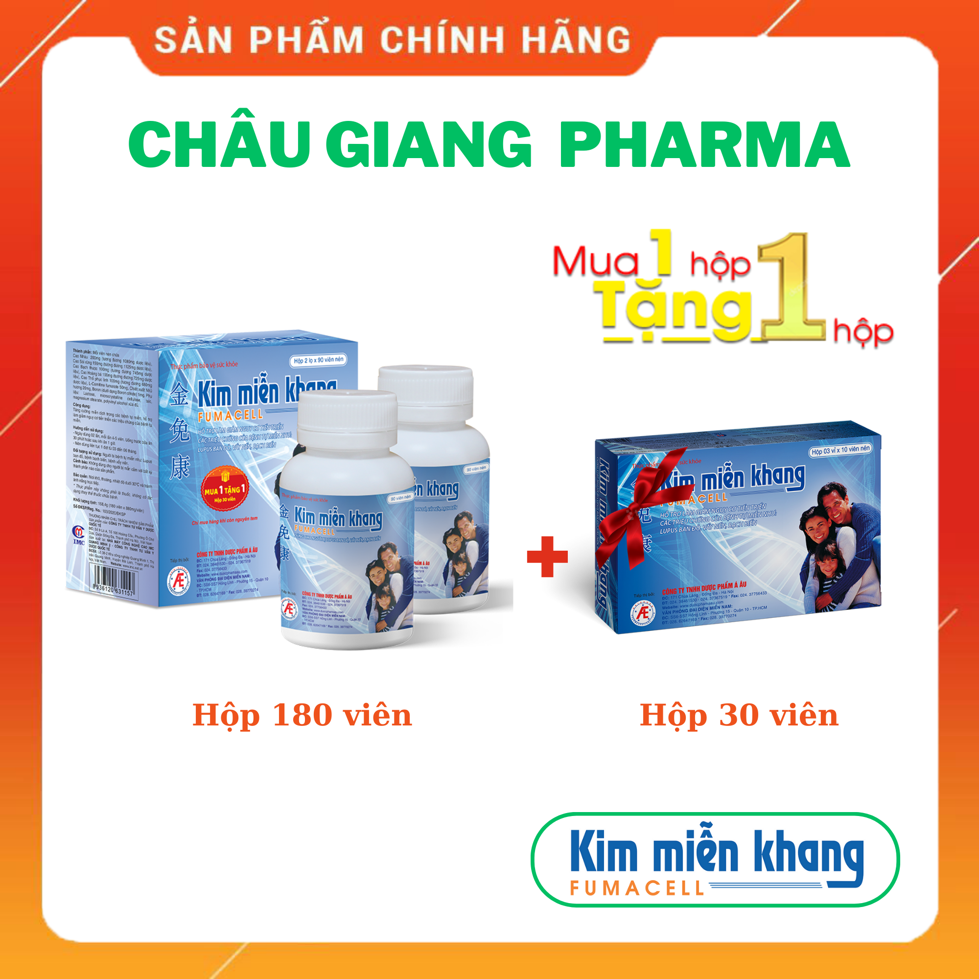 Combo Kim Miễn Khang (2 lọ x 90 viên) - Mua 1 hộp lớn tặng 1 hộp 30 viên